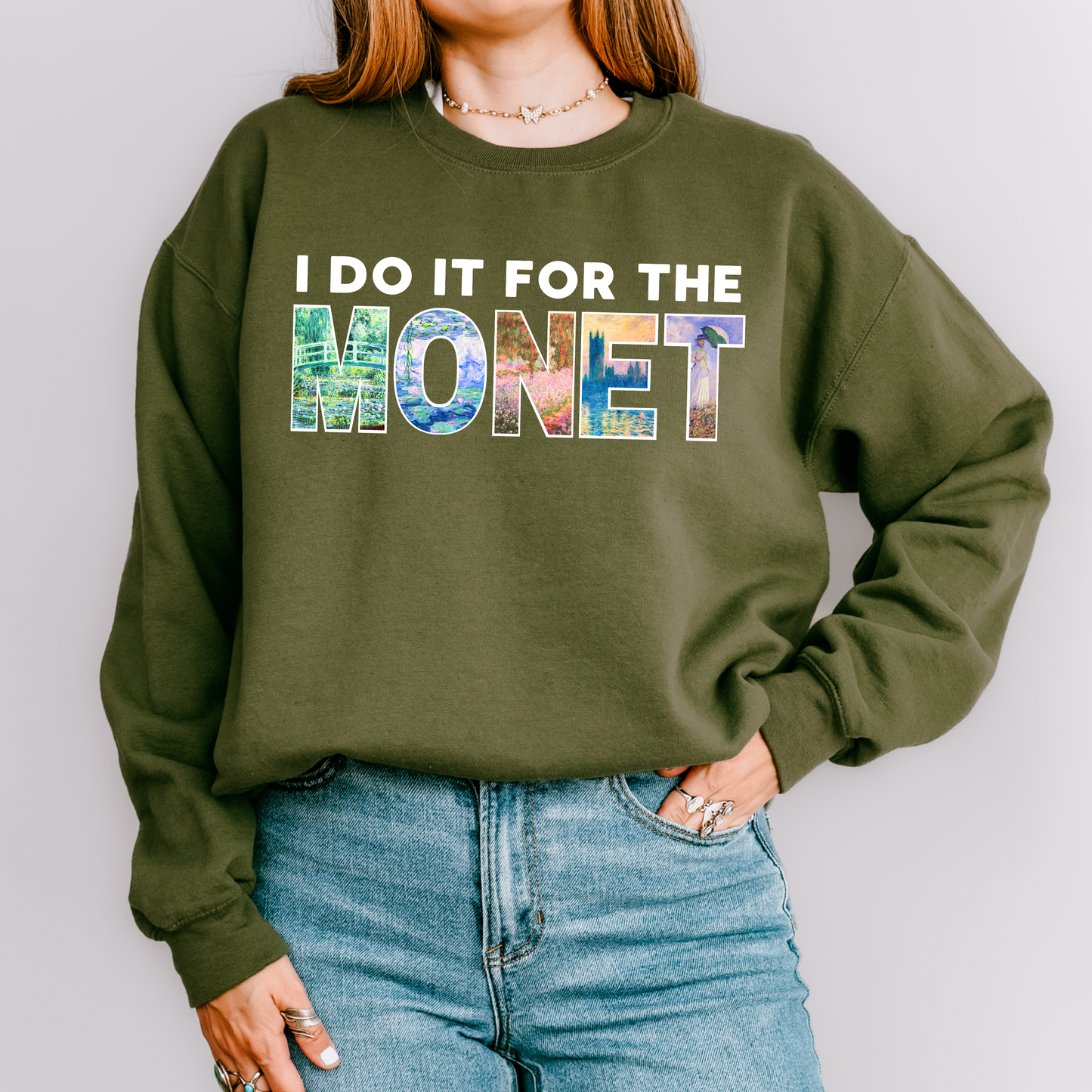 I Do It For The Monet Art Teacher Crewneck Sweatshirt