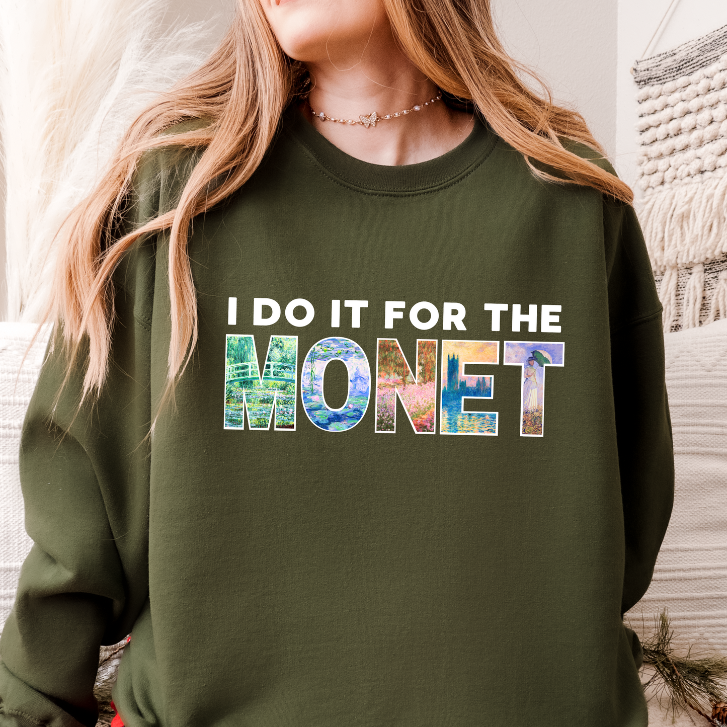 I Do It For The Monet Art Teacher Crewneck Sweatshirt