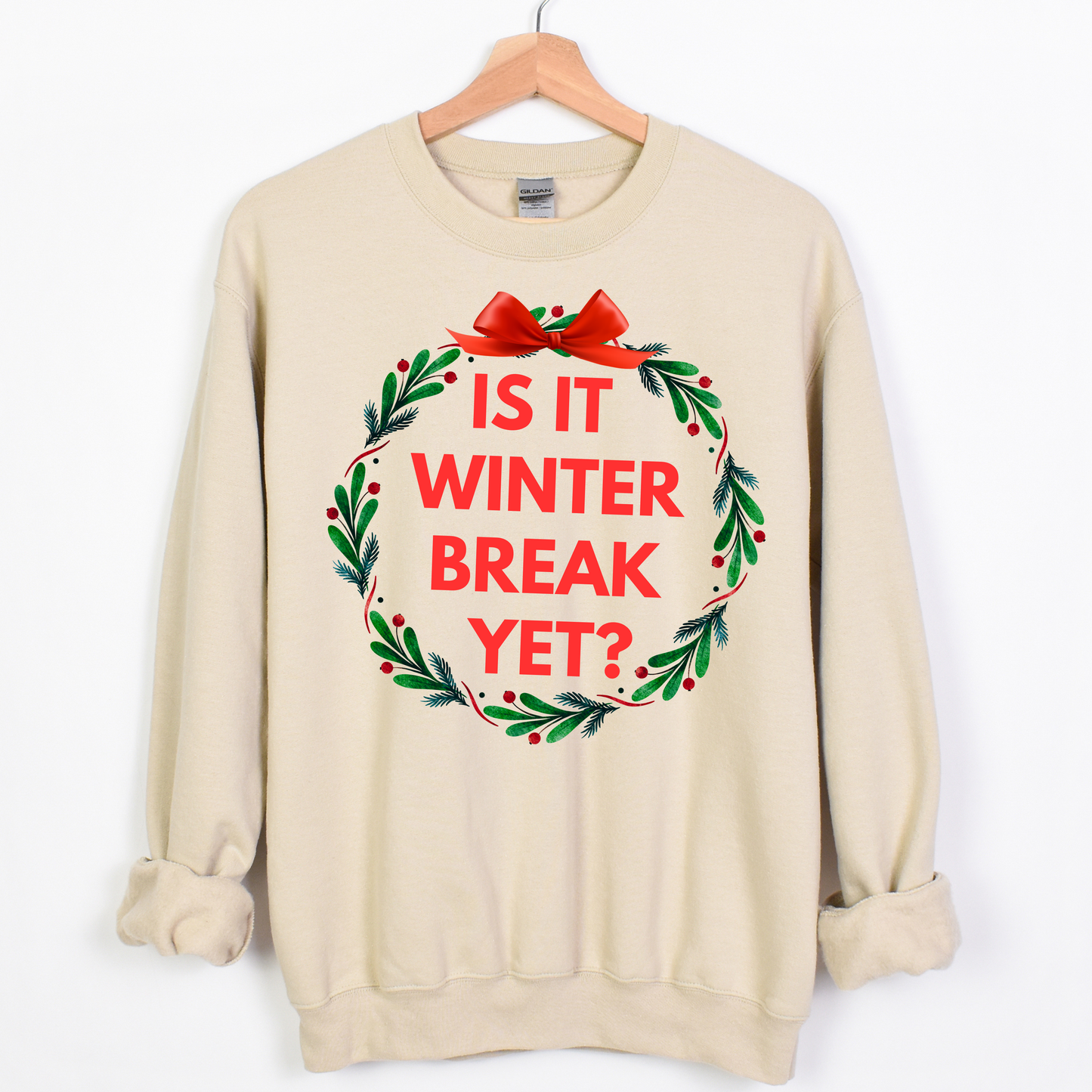 Is it Winter Break Yet? Teacher Crewneck Sweatshirt