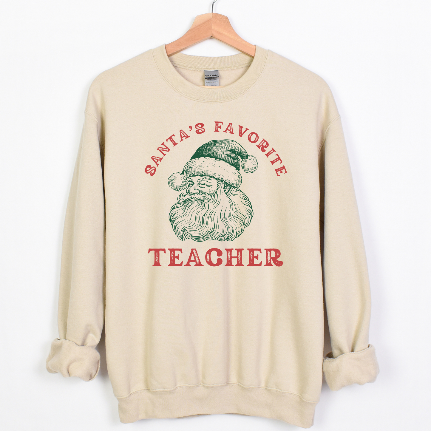 Santa's Favorite Teacher Crewneck Sweatshirt