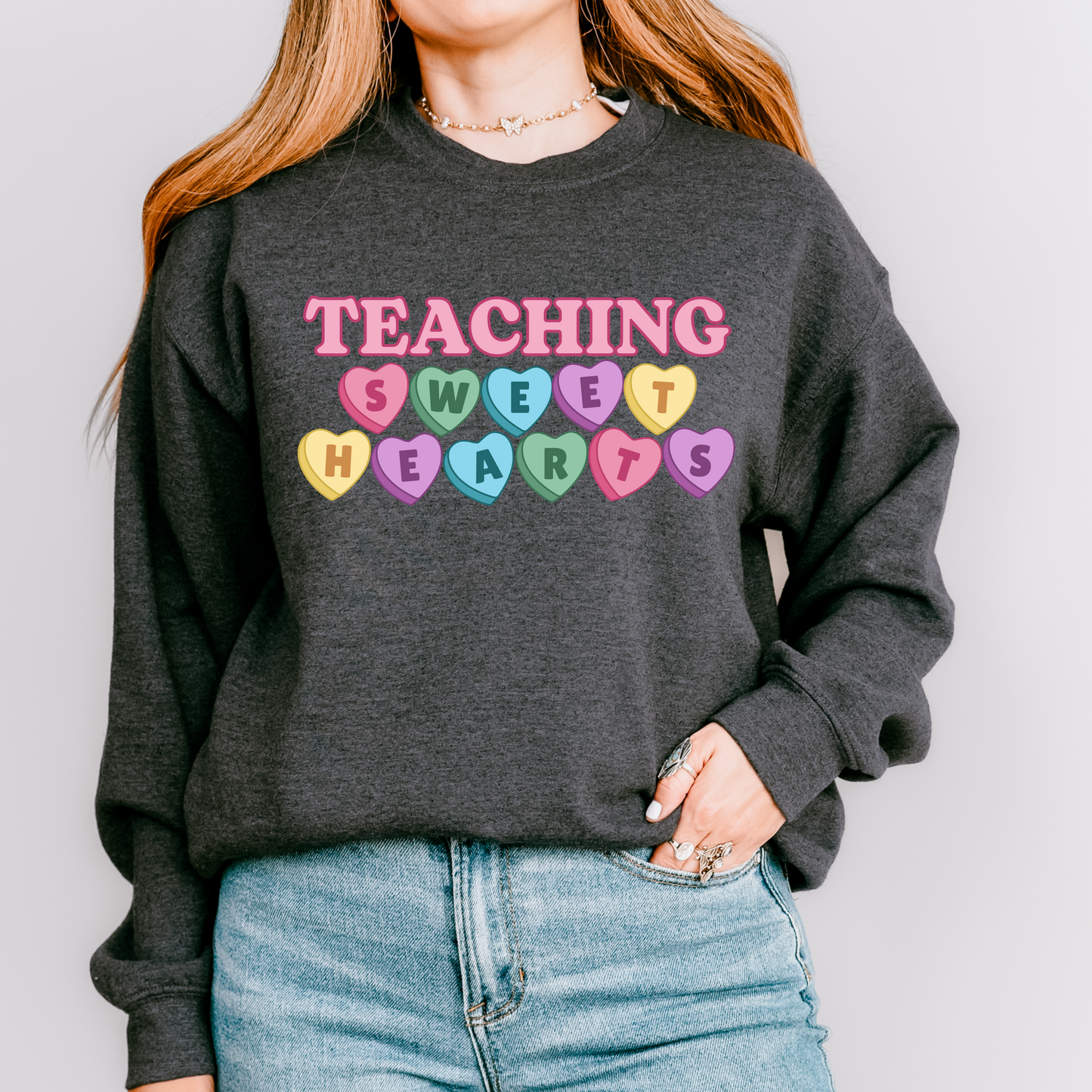 Teaching Sweet Hearts Valentine's Day Crewneck Sweatshirt