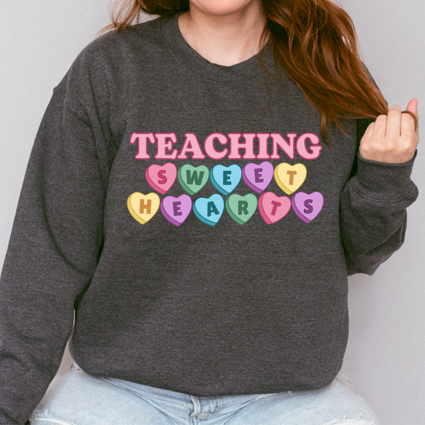 Teaching Sweet Hearts Valentine's Day Crewneck Sweatshirt 