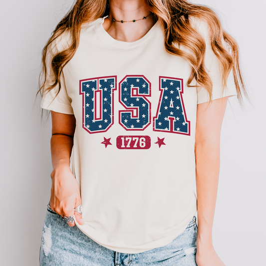 USA 1776 Patriotic Shirt – Vintage American Flag Independence Day Tee