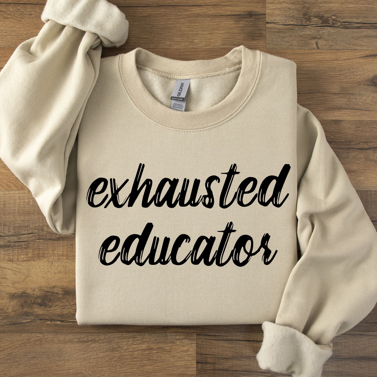 Exhausted Educator Teacher Crewneck Sweatshirt