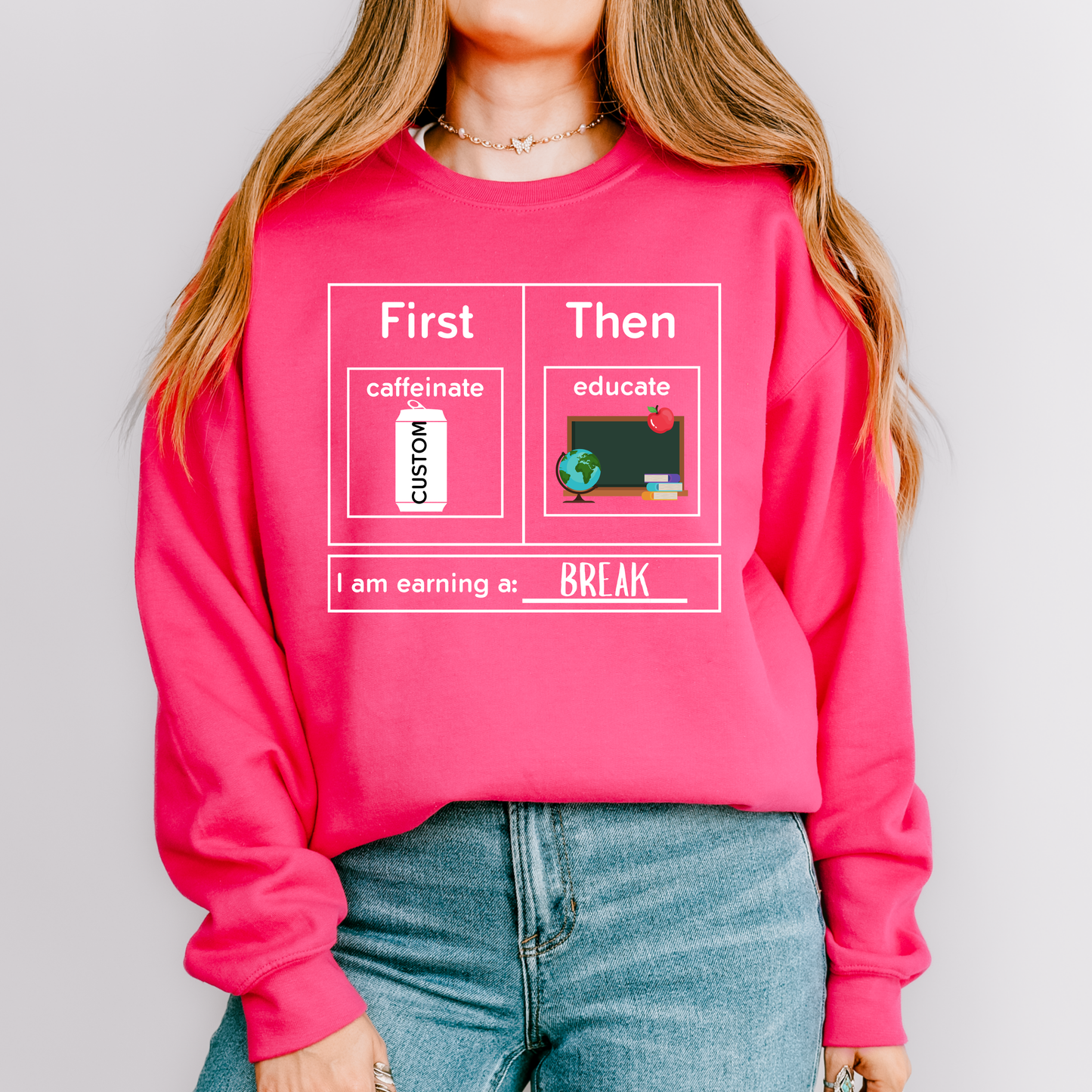 first caffeinate then educate sped teacher crewneck teacher sweatshirt