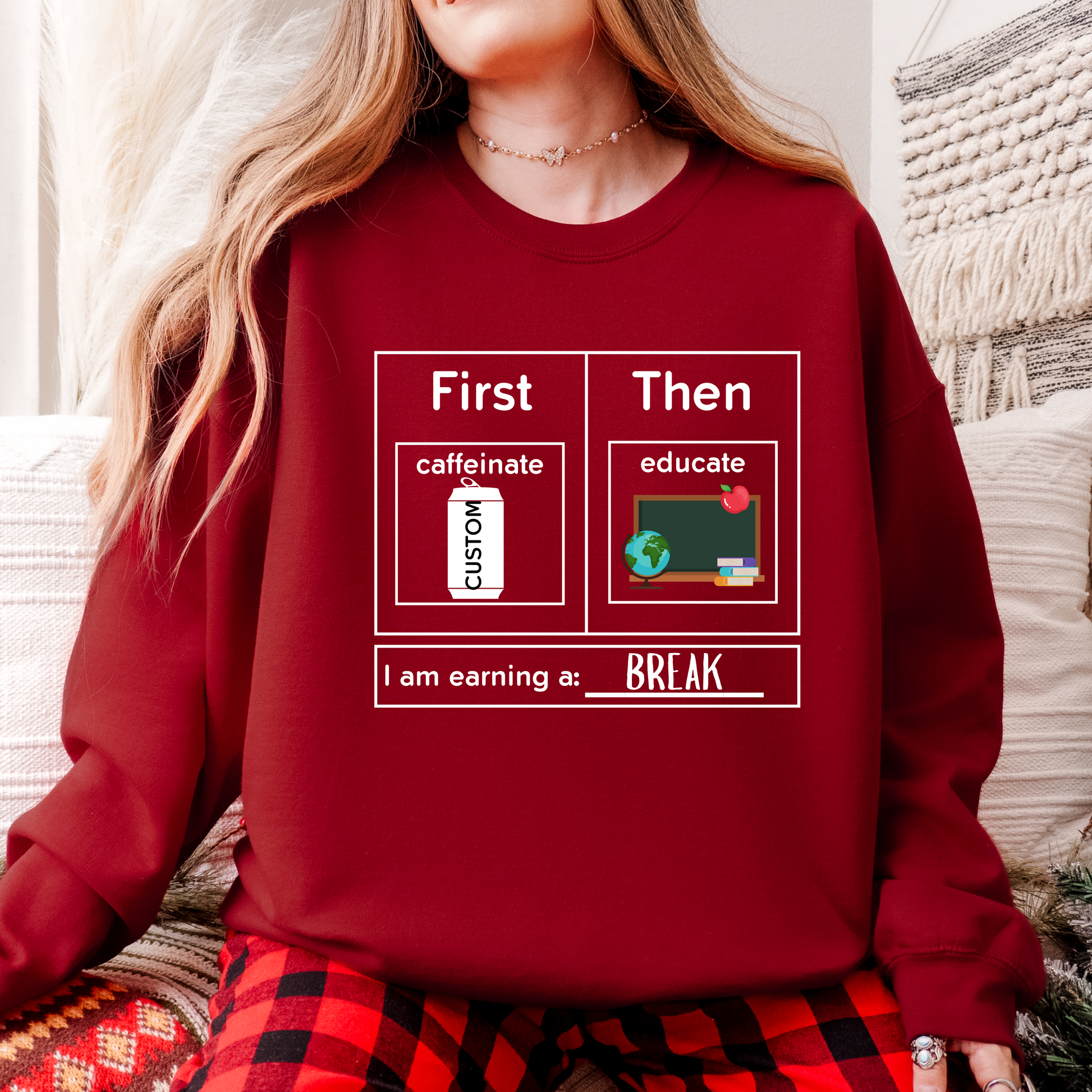 first caffeinate then educate sped teacher crewneck teacher sweatshirt