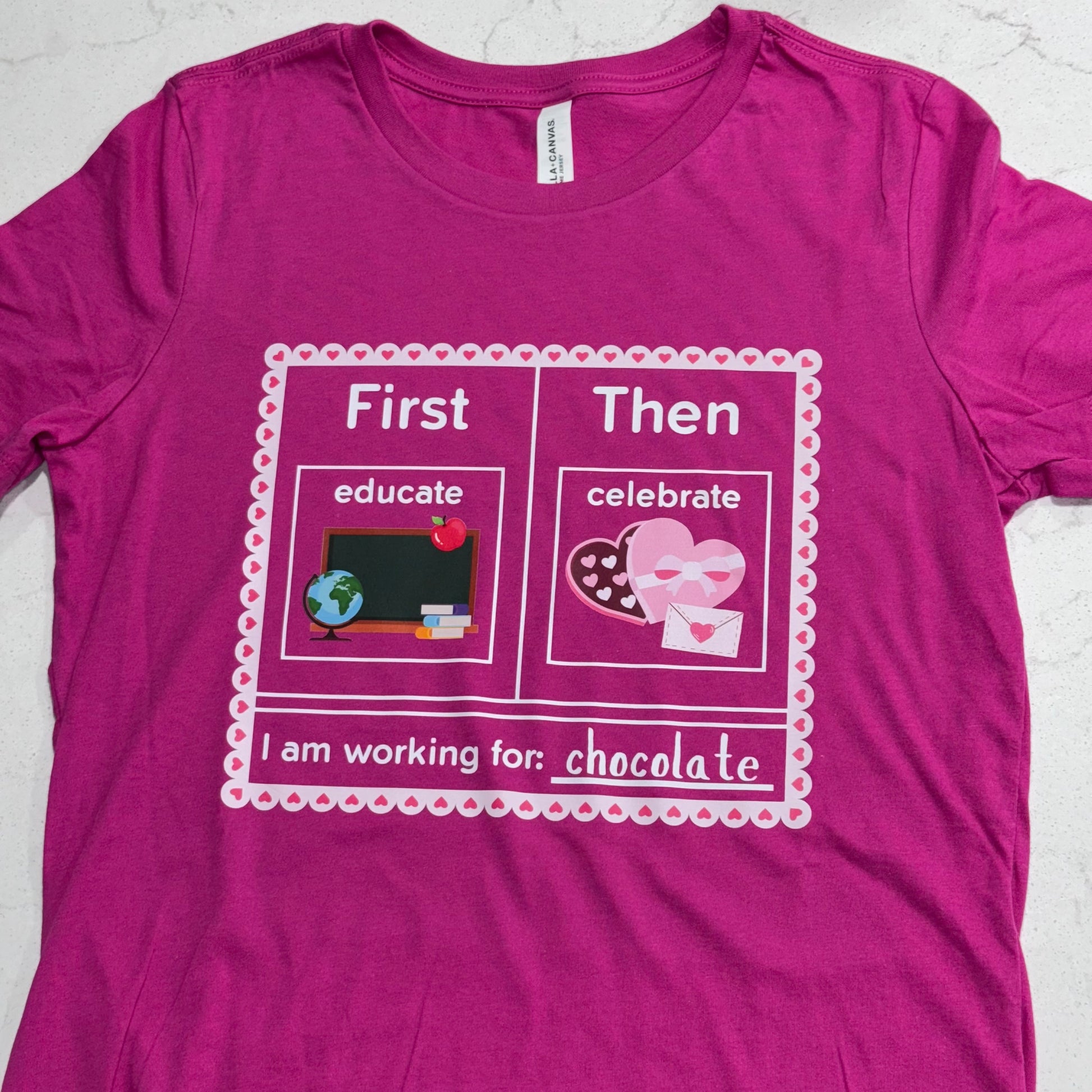 first educate then celebrate valentines day teacher shirt 