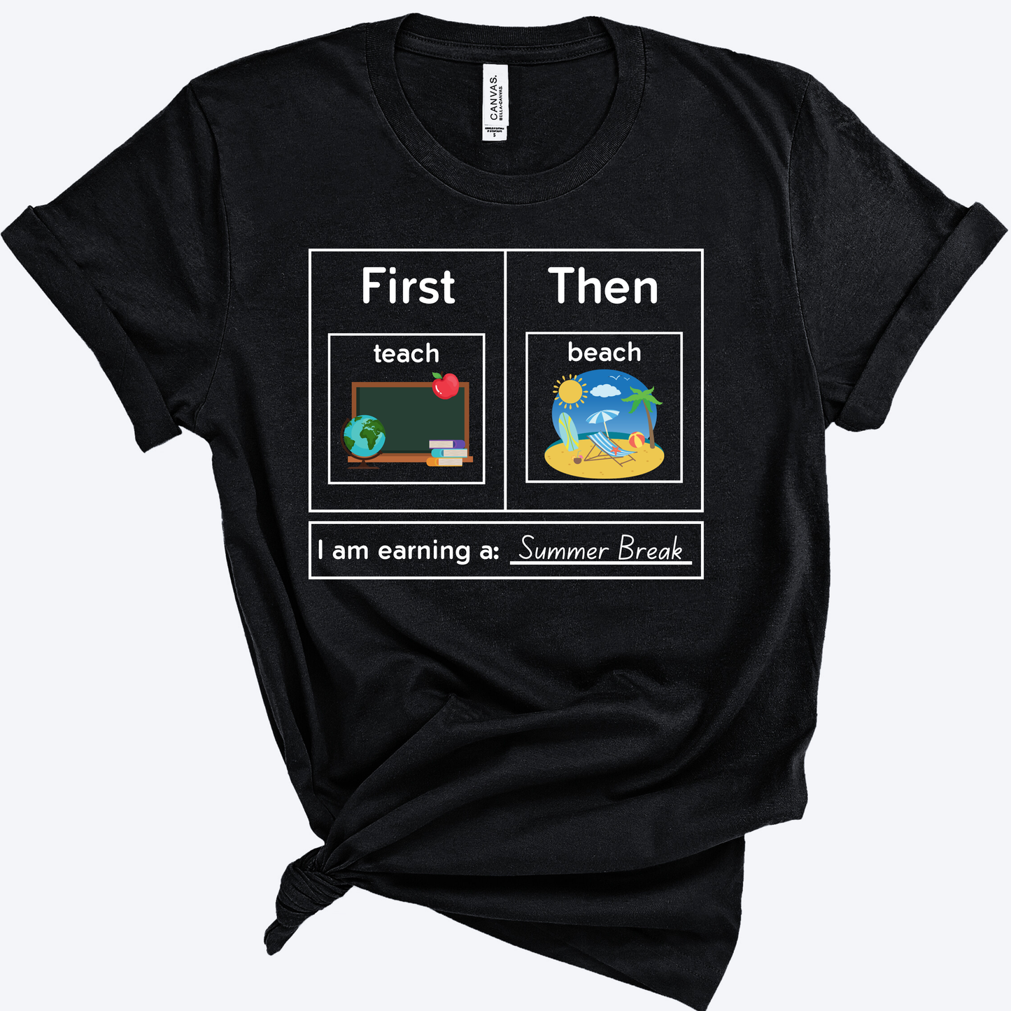 First Teach Then Beach Teacher T-shirt