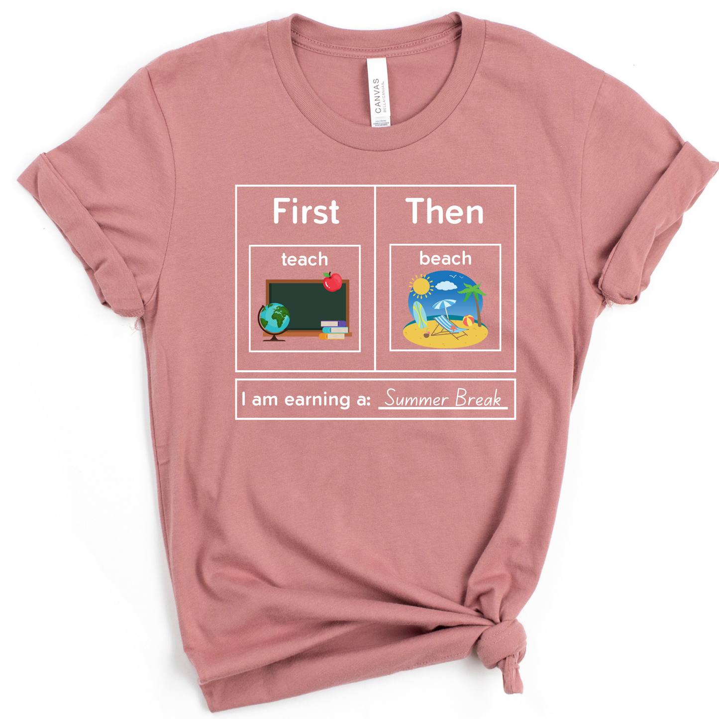 First Teach Then Beach Teacher T-shirt