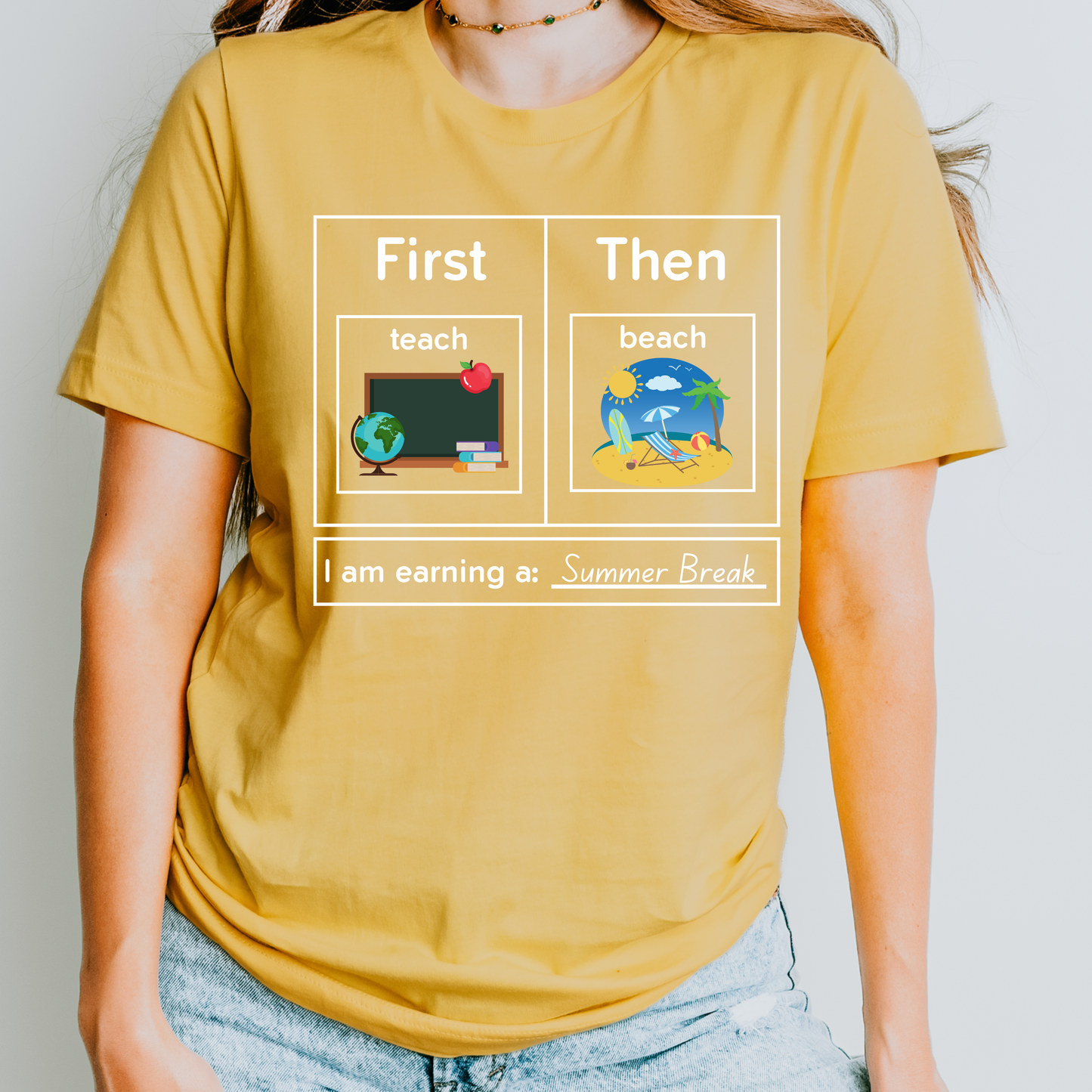 First Teach Then Beach Teacher T-shirt