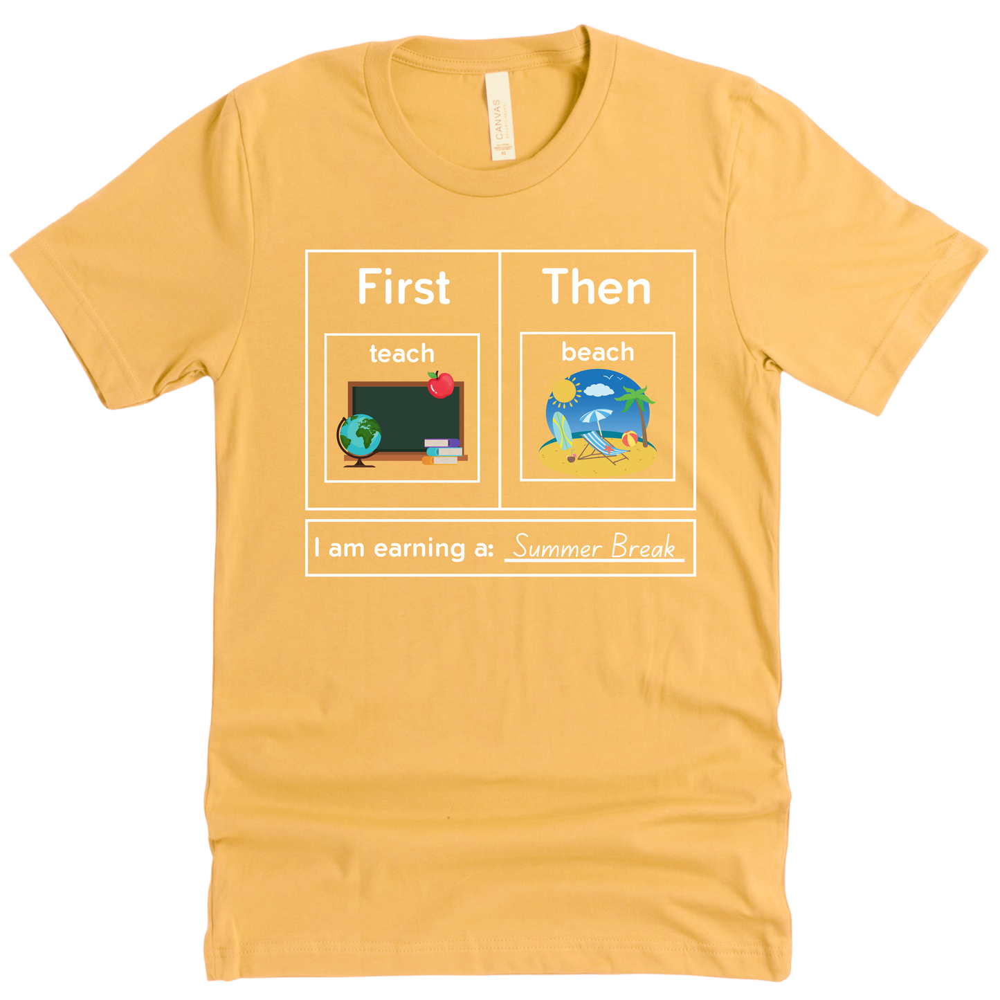 First Teach Then Beach Teacher T-shirt