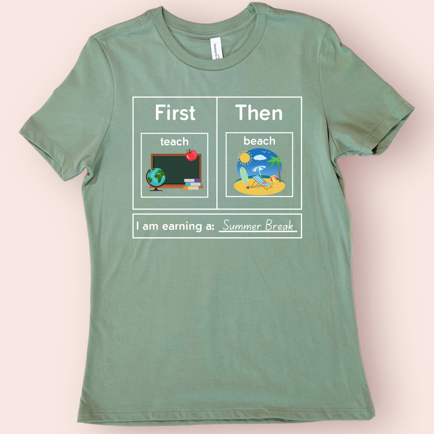 First Teach Then Beach Teacher T-shirt