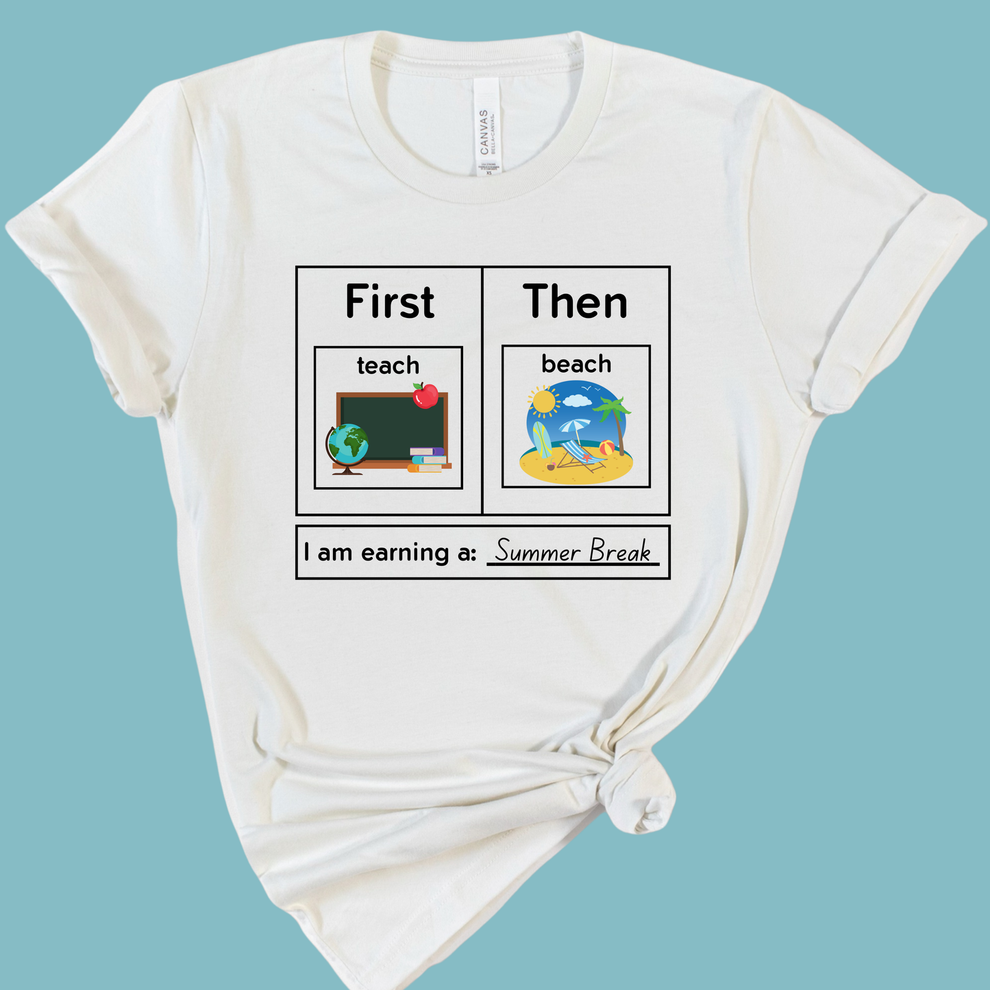 First Teach Then Beach Teacher T-shirt