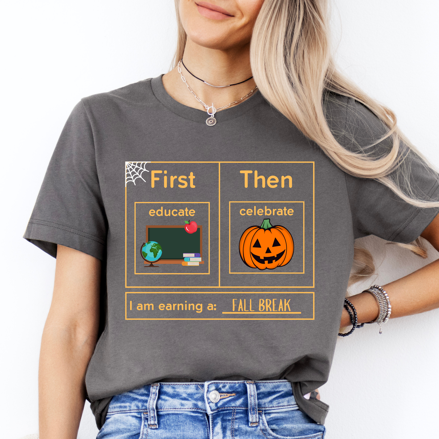 First Educate Then Celebrate Halloween Teacher Shirt