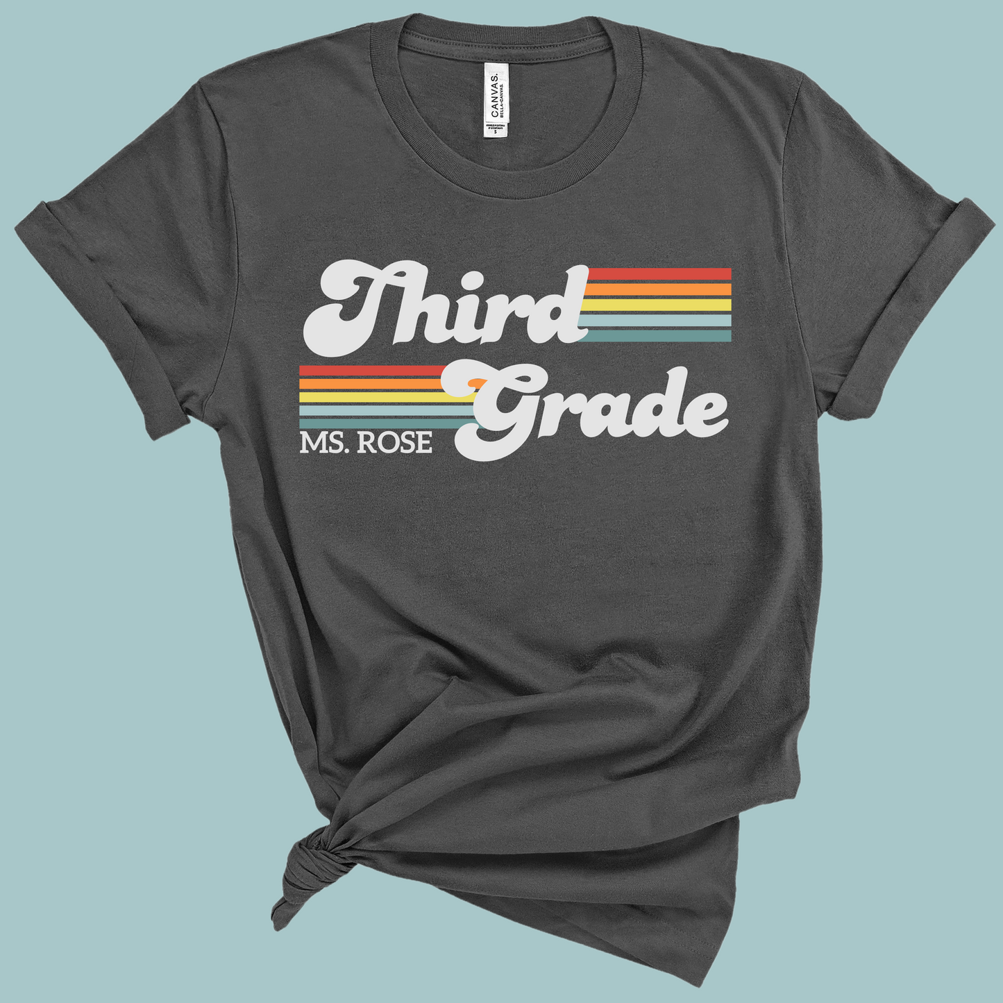 Personalized Grade And Name Retro Teacher T-Shirt