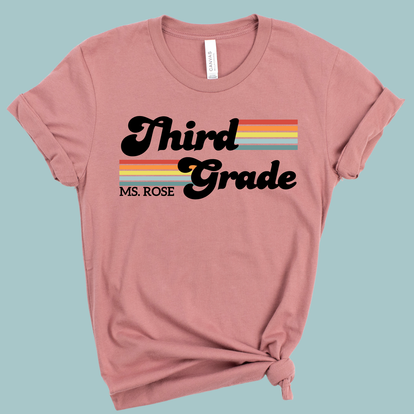 Personalized Grade And Name Retro Teacher T-Shirt