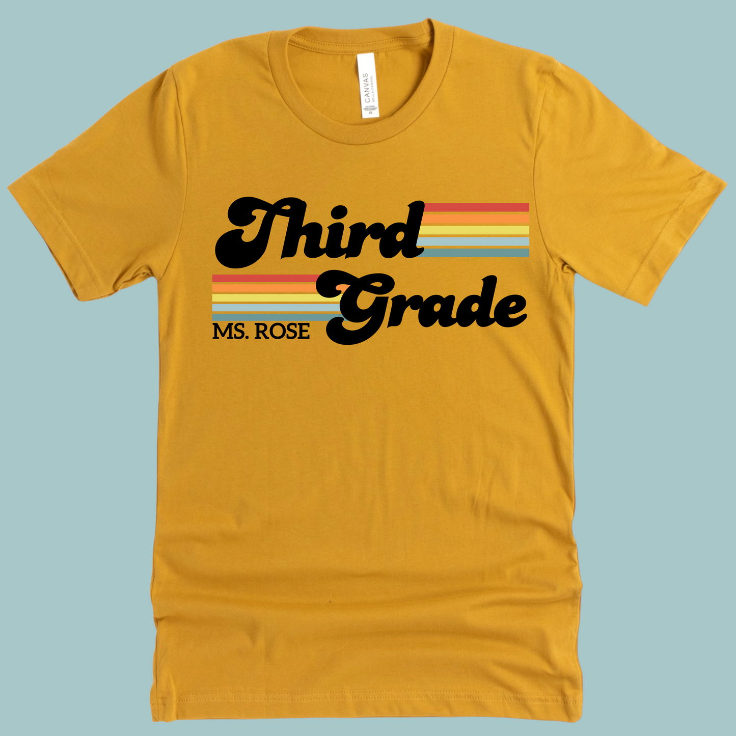 Personalized Grade And Name Retro Teacher T-Shirt