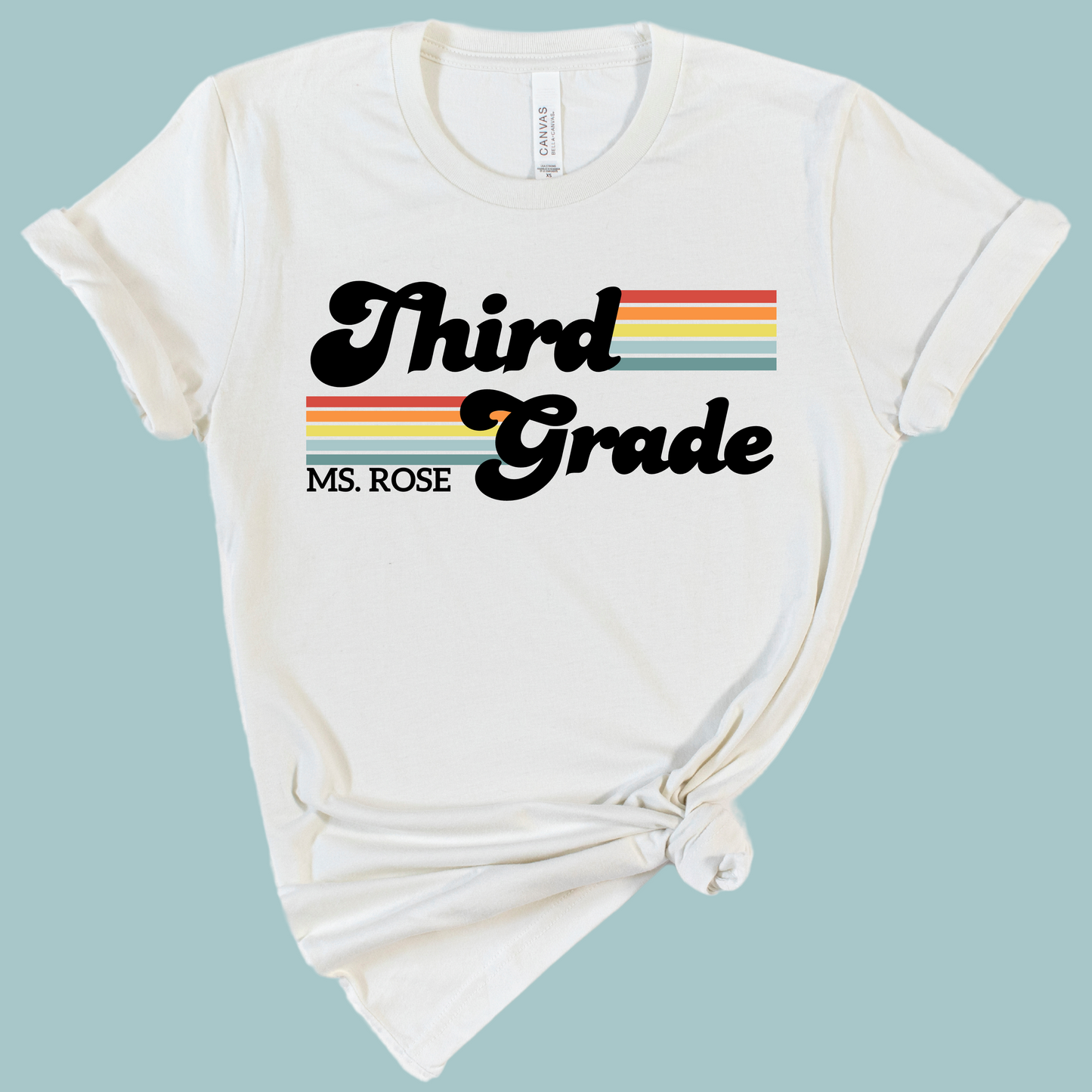 Personalized Grade And Name Retro Teacher T-Shirt