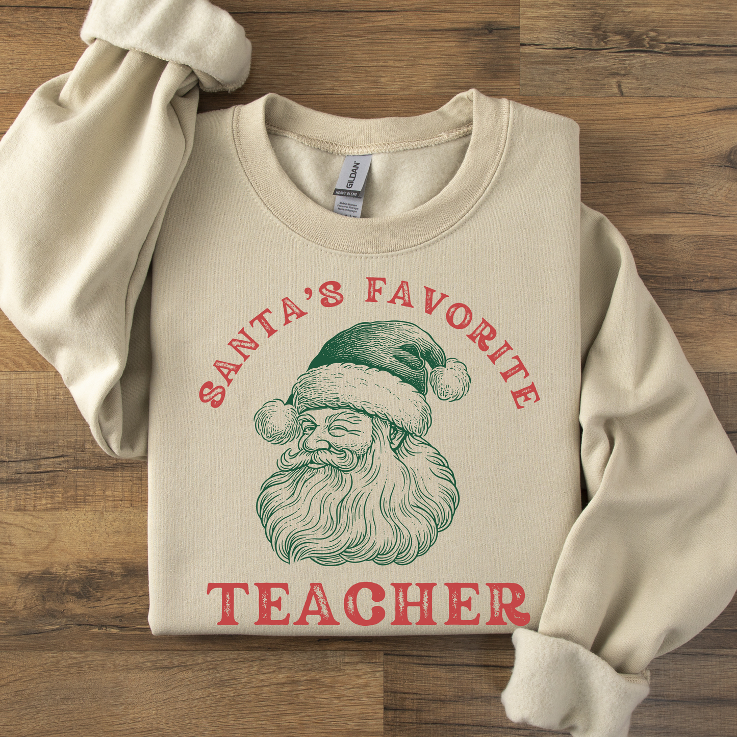 Santa's Favorite Teacher Crewneck Sweatshirt