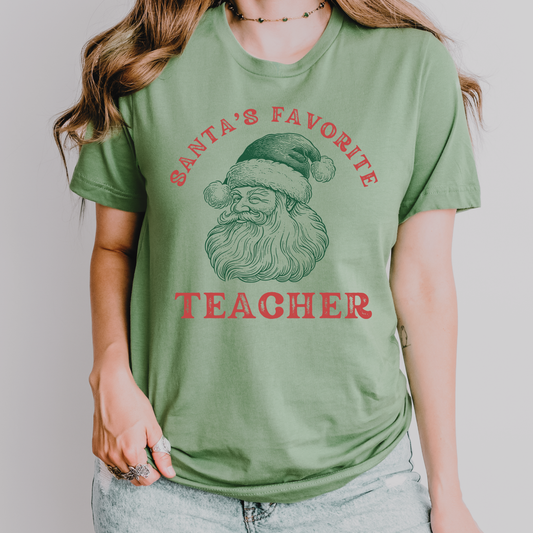 Santa's Favorite Teacher Christmas Shirt