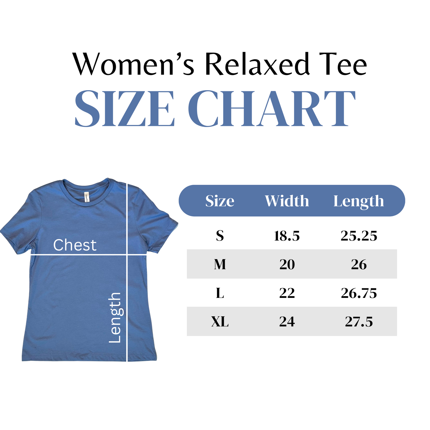 teacher shirt size chart 1