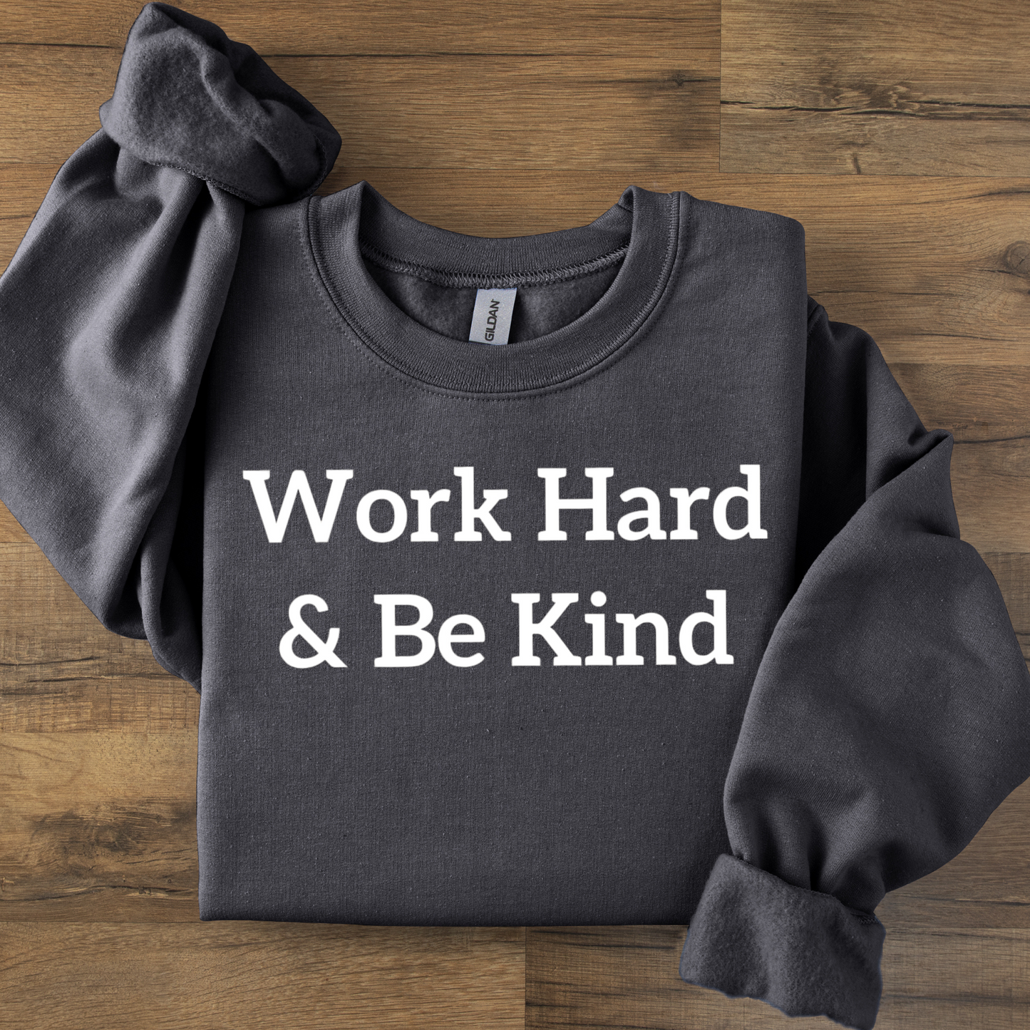 Work Hard & Be Kind Teacher Crewneck Sweatshirt