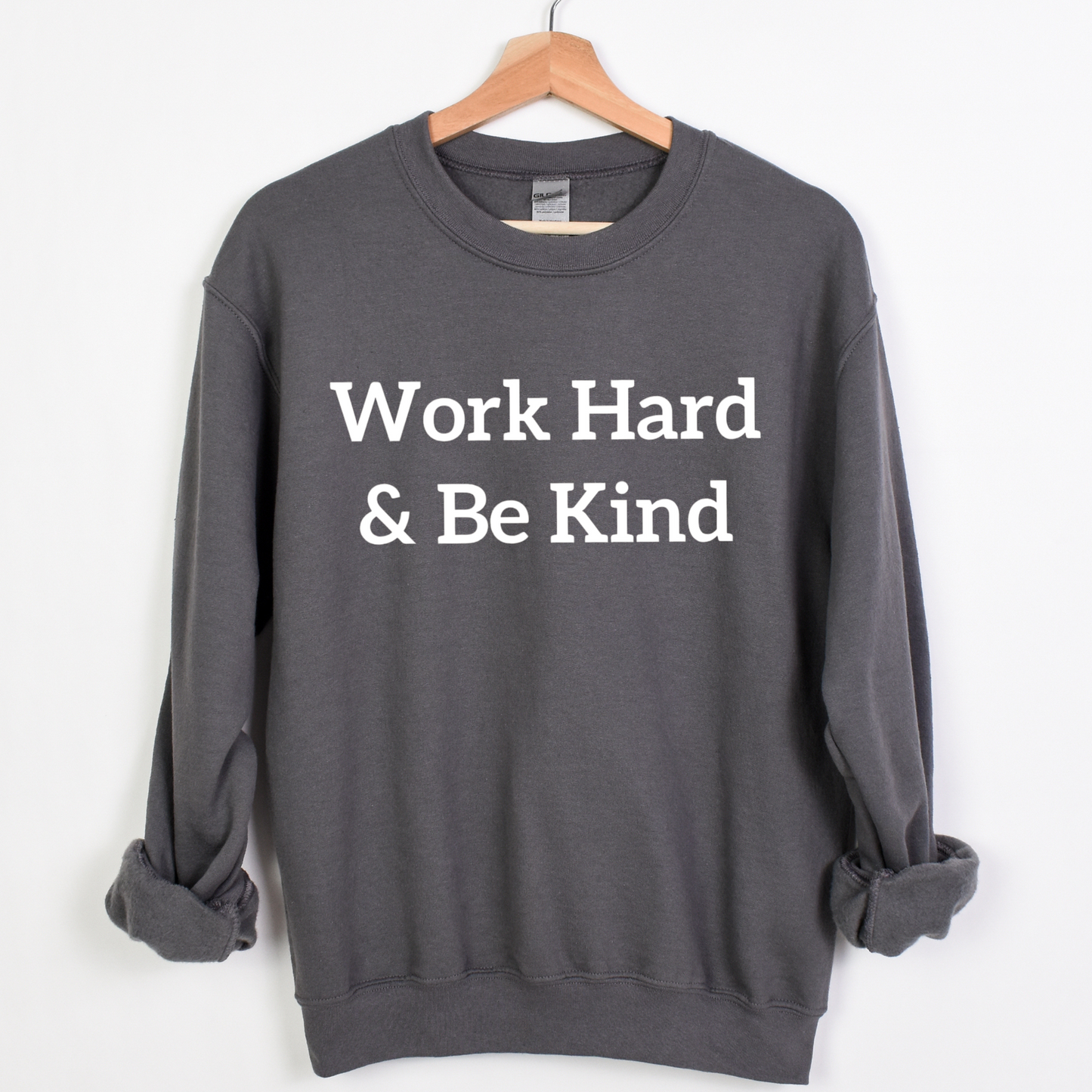 Work Hard & Be Kind Teacher Crewneck Sweatshirt