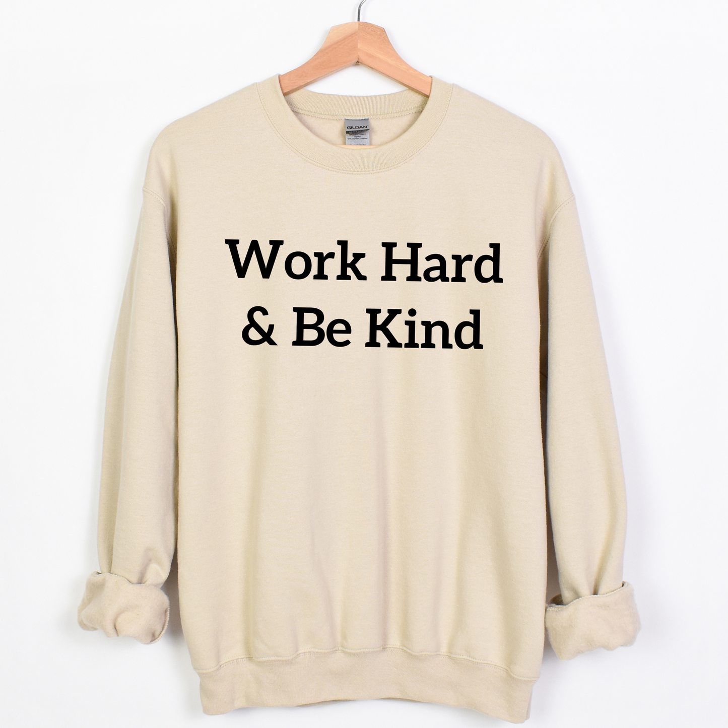 Work Hard & Be Kind Teacher Crewneck Sweatshirt